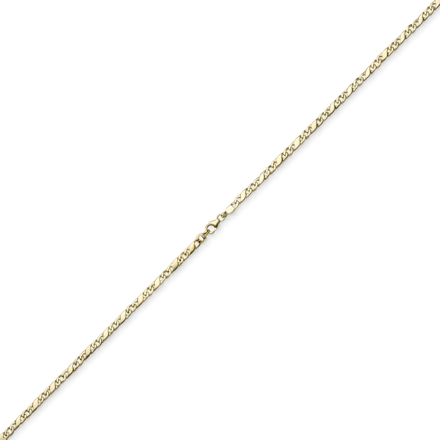 3,5mm Rockwellkette Kette Collier Halskette, 585 Gold Gelbgold, glänzend, 55cm