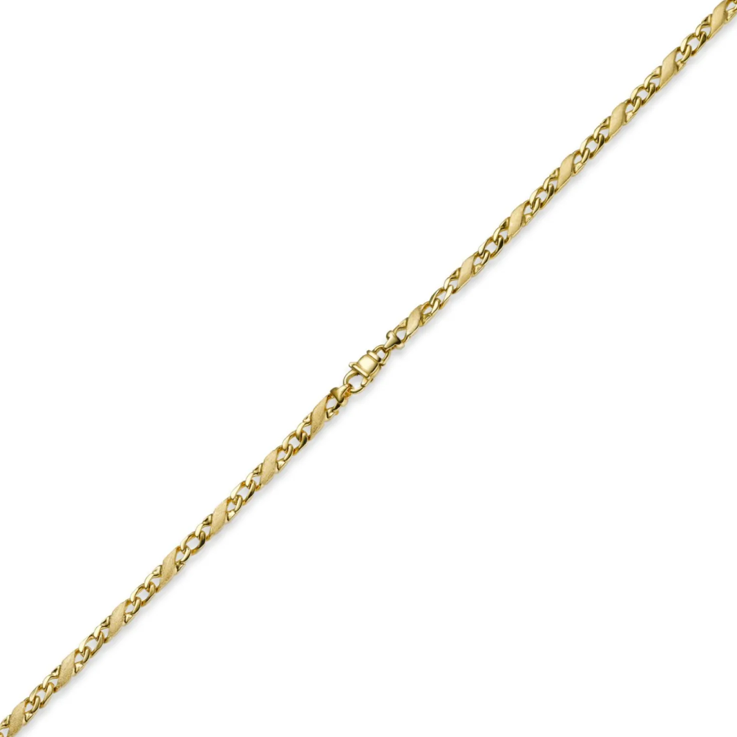 4,5mm Rockwellkette X-Panzerkette Collier 585 Gelbgold matt/glänzend 55cm Unisex