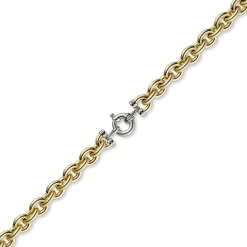 12mm Rundanker Armband Armkette aus 585 Gold Gelbgold & Weißgold, 21cm
