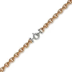 12mm Rundanker Armband Armkette aus 585 Gold Rotgold & Weißgold, 21cm