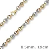 8,5mm Rundanker Armband Phantasiearmband aus 585 Gold gelb/rot/weiß 19cm