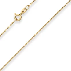 1,1mm Rund-Ankerkette Armband aus 375 Gold Gelbgold 19cm mit Zwischenöse