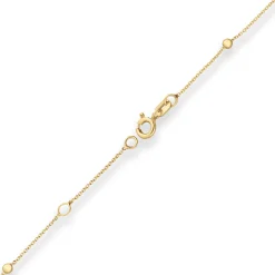 1mm Rund-Ankerkette Armband Kugel aus 375 Gold Gelbgold 19cm mit Zwischenöse