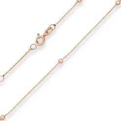 1mm Rund-Ankerkette Armband Kugel aus 585 Gold Rotgold 19cm mit Zwischenöse