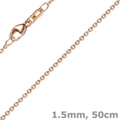 1,5mm Rund-Ankerkette aus 585 Gold Rotgold Kette Collier Halskette, 50cm