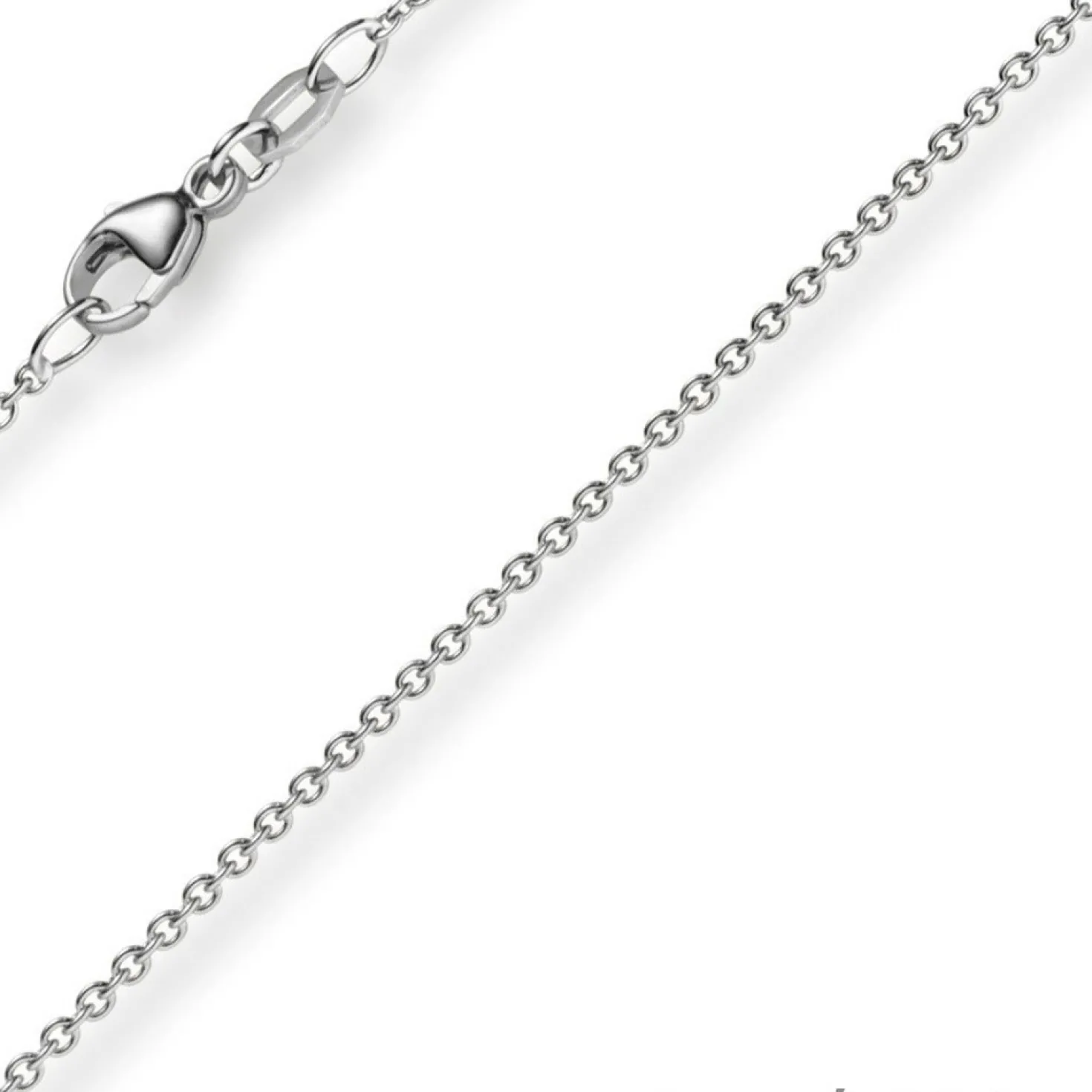 1,5mm Rund-Ankerkette aus 750 Gold Weißgold Kette Collier Halskette, 40cm