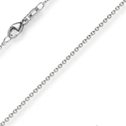 1,5mm Rund-Ankerkette aus 750 Gold Weißgold Kette Collier Halskette, 38cm