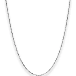 2mm Rund-Ankerkette Collier aus 925 Silber rhodiniert 38cm mit Zwischenöse