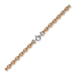 12mm Rundanker Kette Collier Halsschmuck 585 Gold Rotgold & Weißgold, 45cm