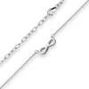 1,3mm Rund-Ankerkette Collier Infinity aus 925 Silber rhodiniert 42cm Zirkonia