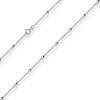 1,3mm Rund-Ankerkette Collier Kugel Halskette aus 925 Silber rhodiniert 55cm