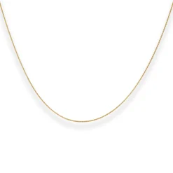 0,8mm Rund-Ankerkette Collier mit Zwischenöse aus 375 Gold Gelbgold 42cm