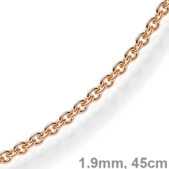 1,9mm Rund-Ankerkette Echt Gold 585 Rotgold Kette Collier Halskette 45cm