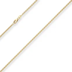 2,4mm Rund-Ankerkette Goldkette Collier Halskette aus 333 Gold Gelbgold 50cm