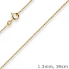 1,3mm Rund-Ankerkette Goldkette Collier Halskette aus 585 Gold Gelbgold 36cm