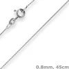 0,8mm Rund-Ankerkette Goldkette Collier Halskette aus 375 Gold Weißgold 45cm