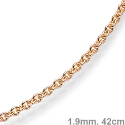 1,9mm Rund-Ankerkette 750 Gold Rotgold Kette Collier Halskette, 42cm