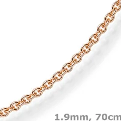 1,9mm Rund-Ankerkette 750 Gold Rotgold Kette Collier Halskette, 70cm