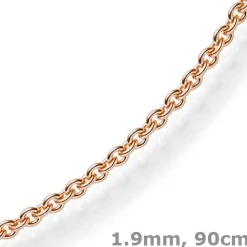 1,9mm Rund-Ankerkette 750 Gold Rotgold Kette Collier Halskette, 90cm