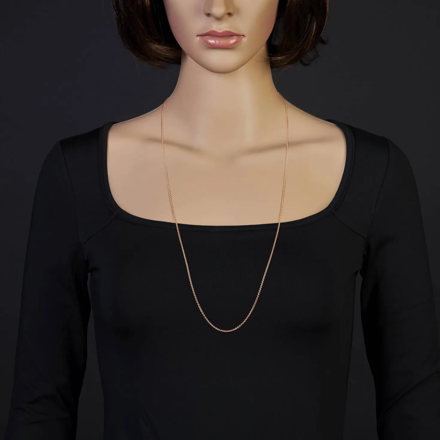 1,9mm Rund-Ankerkette 750 Gold Rotgold Kette Collier Halskette, 80cm