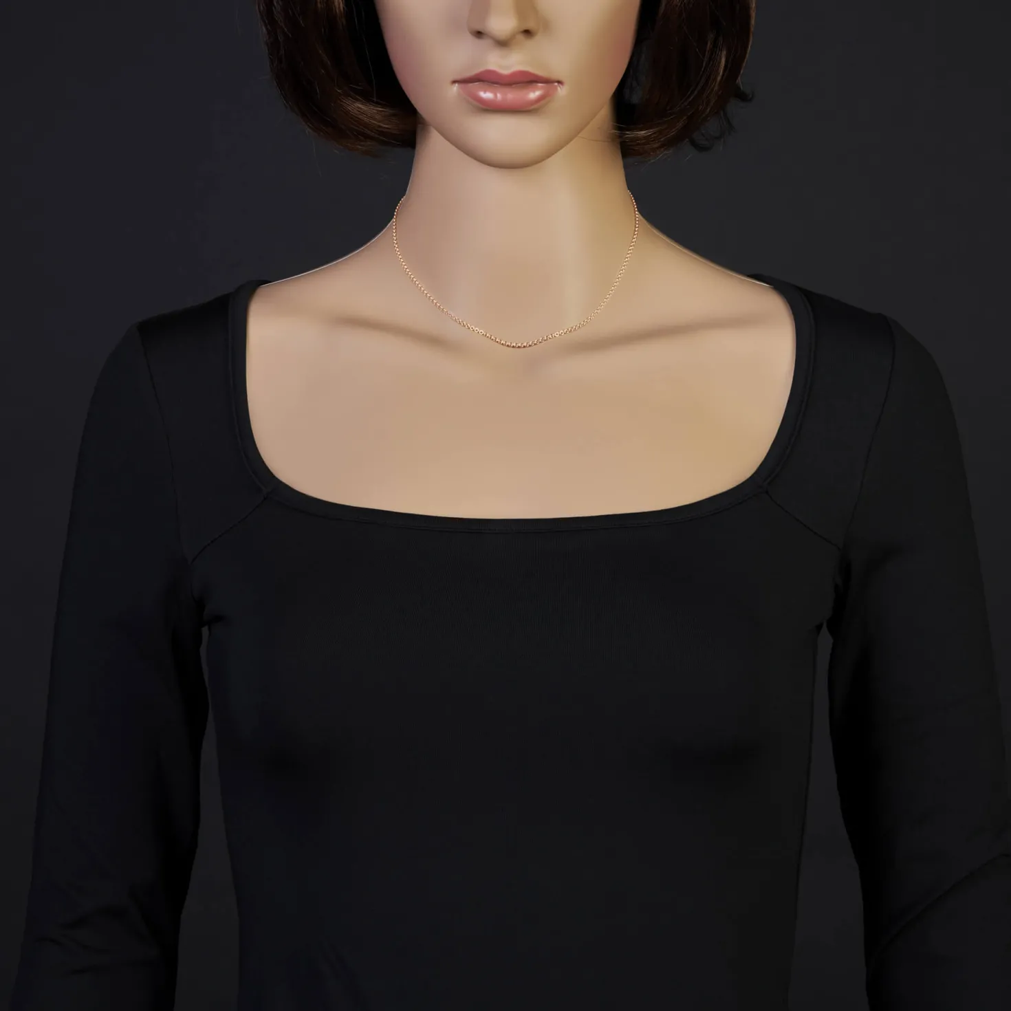 1,9mm Rund-Ankerkette 750 Gold Rotgold Kette Collier Halskette, 38cm