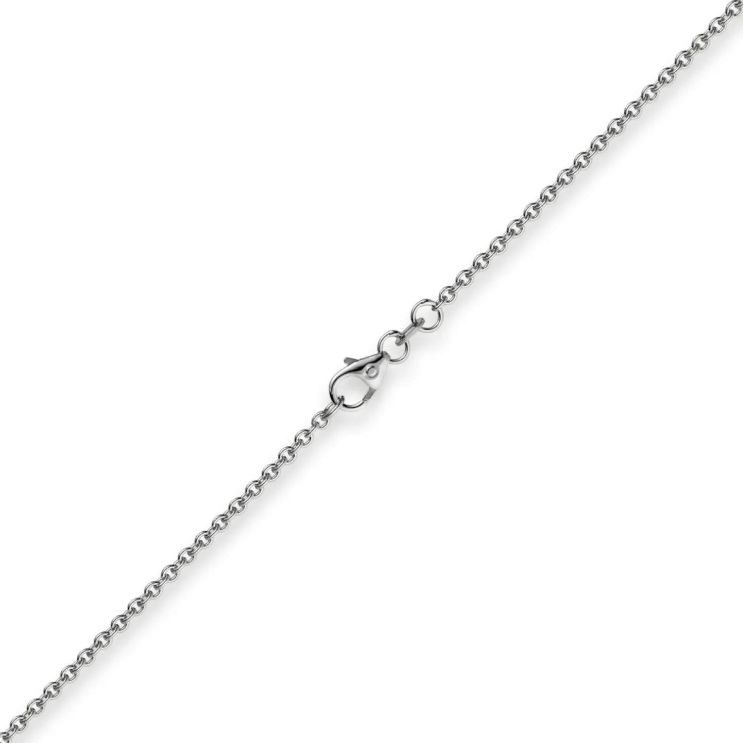 1,9mm Rund-Ankerkette 750 Gold Weißgold Kette Collier Halskette, 40cm