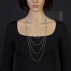 1,9mm Rund-Ankerkette 750 Gold Weißgold Kette Collier Halskette, 38cm