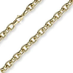 7,5mm Rundankerkette Halskette Collier aus 585 Gold Gelbgold 45cm
