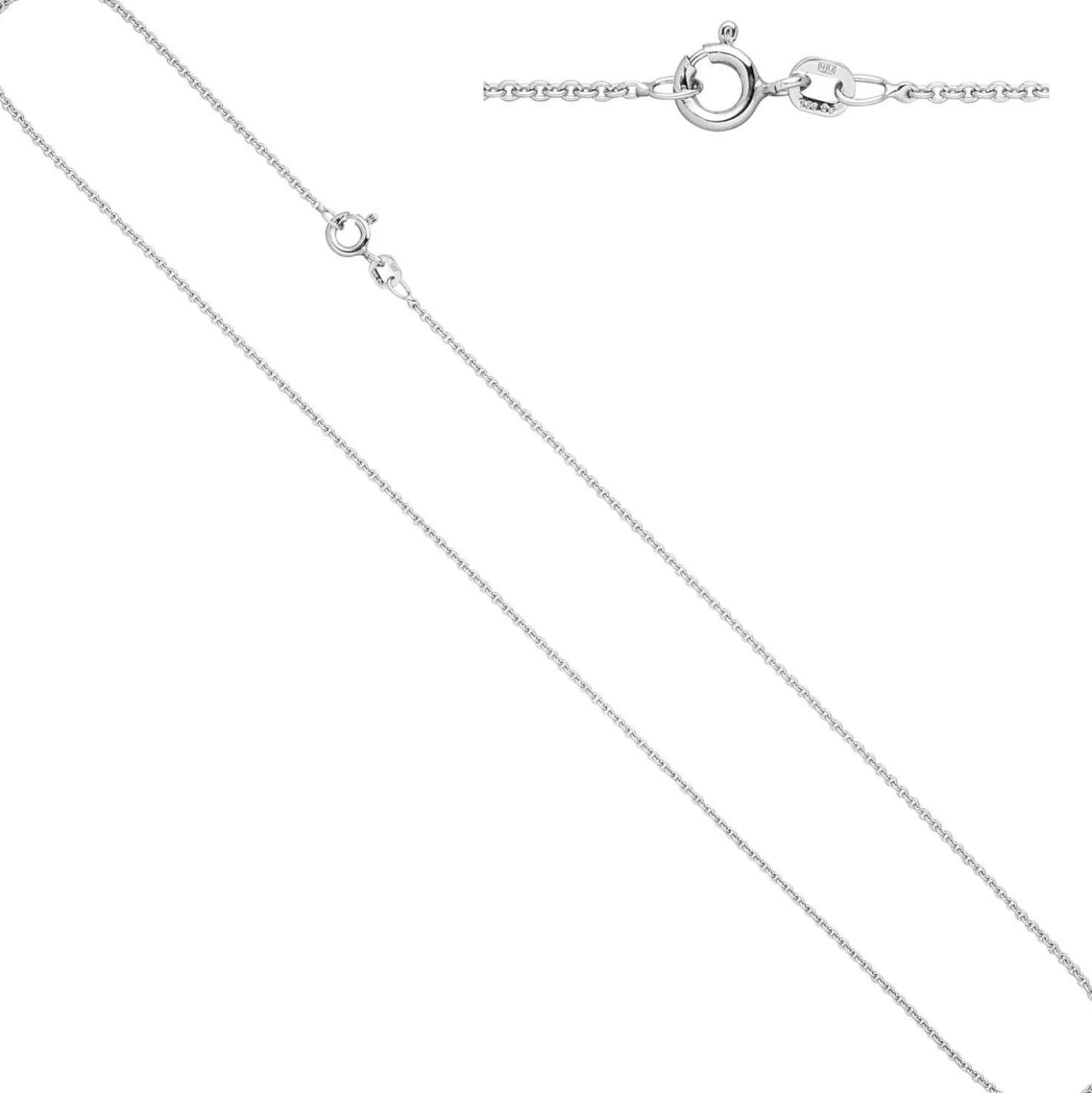 1,5mm Rundanker-Kette Halskette Collier aus 925 Silber rhodiniert 42cm