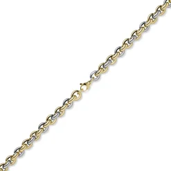 12mm Rund-Ankerkette Halskette Collier Phantasiekette 585 Gold gelb/weiß 45cm