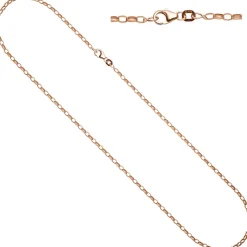 2,4mm Rundankerkette Halskette Halsschmuck aus 925 Silber Rotgold vergoldet, 70cm