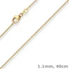 1,1mm Rund-Ankerkette Kette Collier aus 585 Gold Gelbgold 40cm mit Zwischenöse