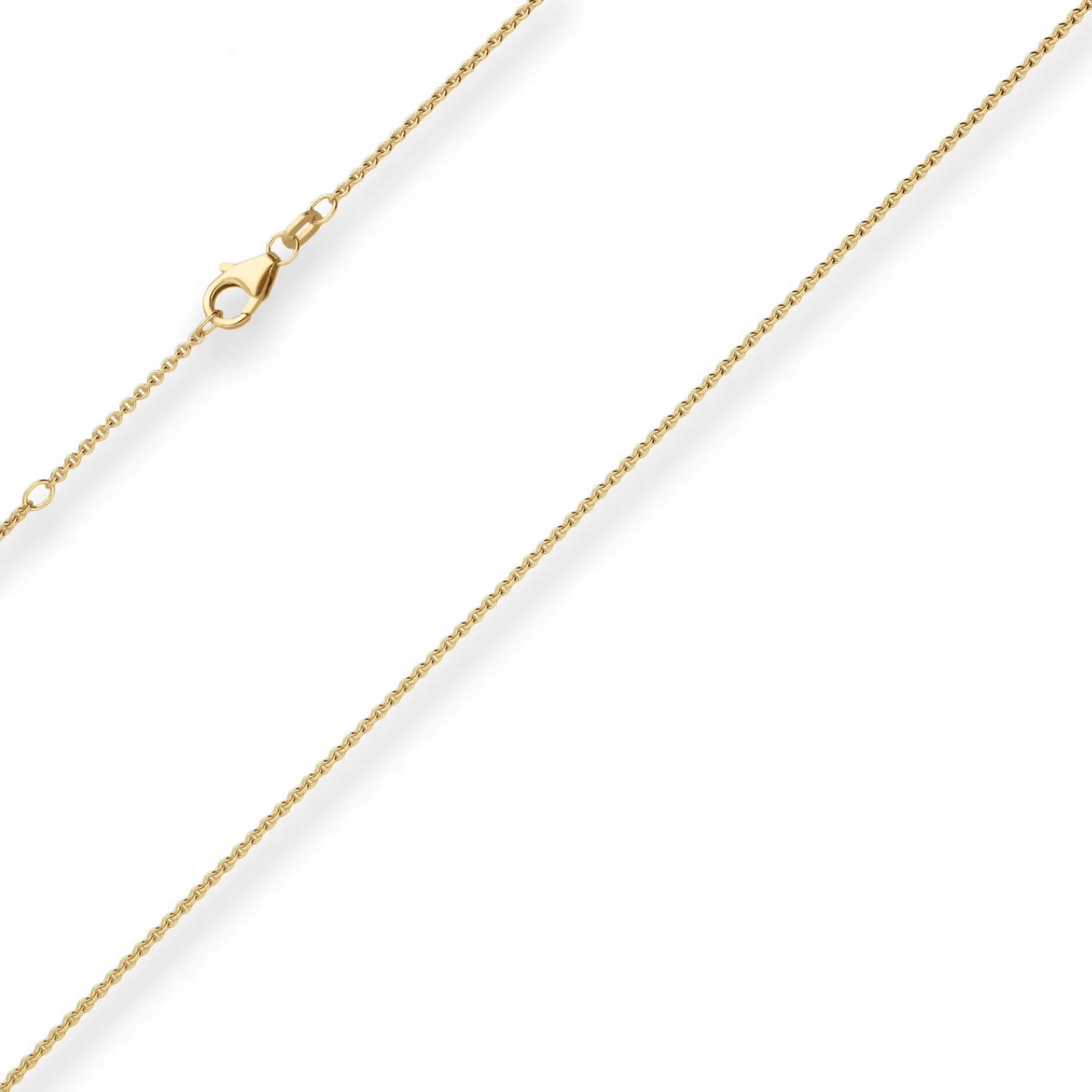 1,3mm Rund-Ankerkette Kette Collier aus 585 Gold Gelbgold 45cm mit Zwischenöse