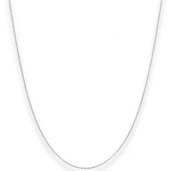 1,1mm Rund-Ankerkette Kette Collier aus 750 Gold Weißgold 40cm mit Zwischenöse