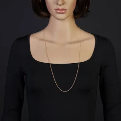 2,3mm Rund-Ankerkette Kette Collier, 750 Gold Rotgold Goldkette, 80cm