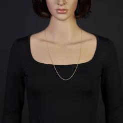 2,3mm Rund-Ankerkette Kette Collier, 750 Gold Rotgold Goldkette, 70cm