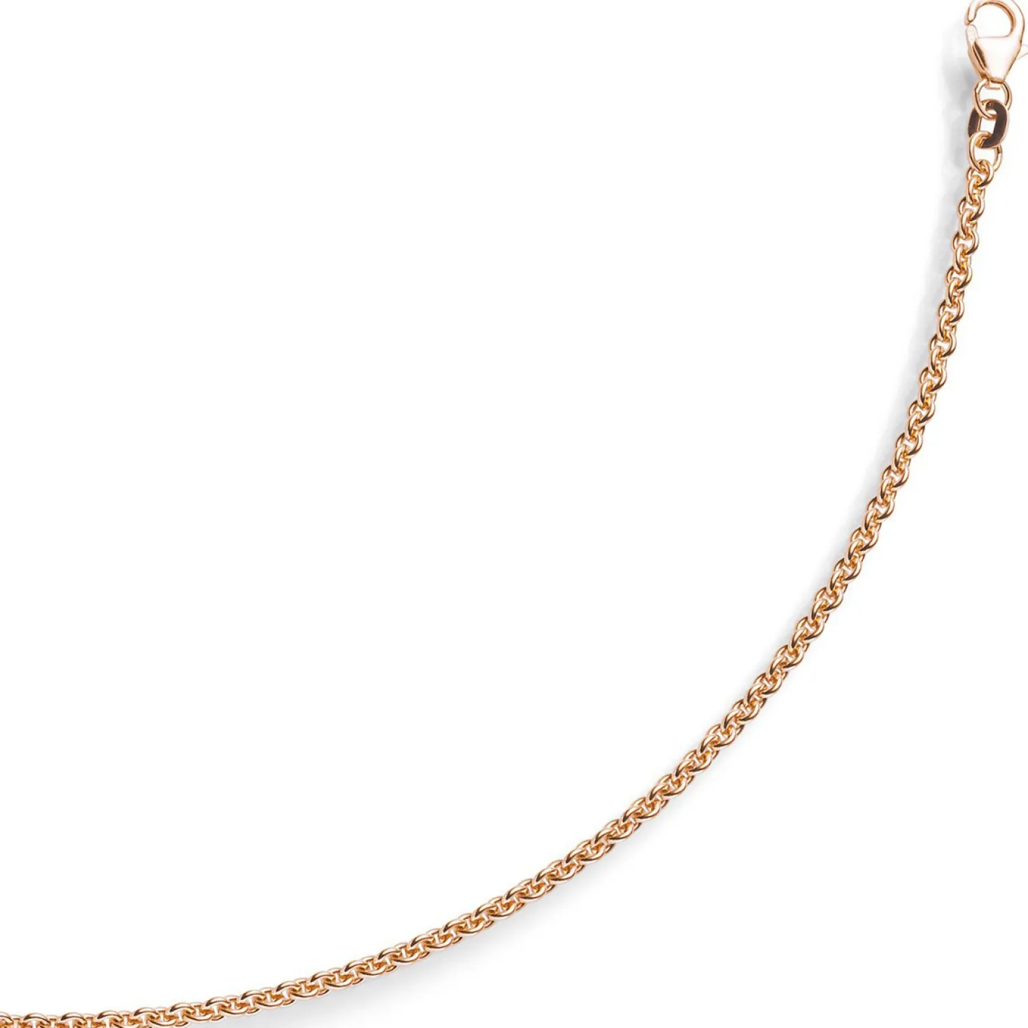 2,3mm Rundankerkette Kette Collier, 750 Gold Rotgold, Goldkette, 38cm
