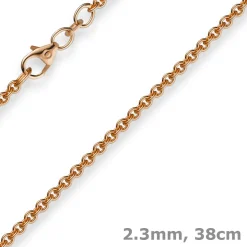 2,3mm Rundankerkette Kette Collier, 750 Gold Rotgold, Goldkette, 38cm