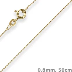 0,8mm Rund-Ankerkette Kette Collier Halskette aus 750 Gold Gelbgold 50cm