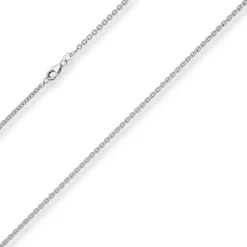 2,4mm Rund-Ankerkette Kette Collier Halskette aus 925 Silber rhodiniert 90cm
