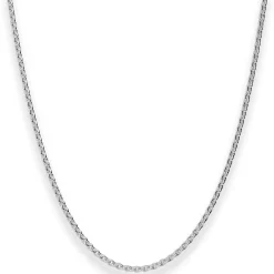 2,4mm Rund-Ankerkette Kette Collier Halskette aus 925 Silber rhodiniert 90cm