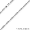 4mm Rund-Ankerkette Kette Collier Halskette 585 Gold Weißgold 55cm Halsschmuck
