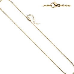 1,9mm Rundankerkette Kette Halskette Collier aus Edelstahl in Goldfarbe 46cm