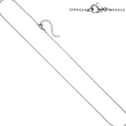 2mm Rundankerkette Kette Halskette Collier aus Edelstahl in Silberfarbe 46cm