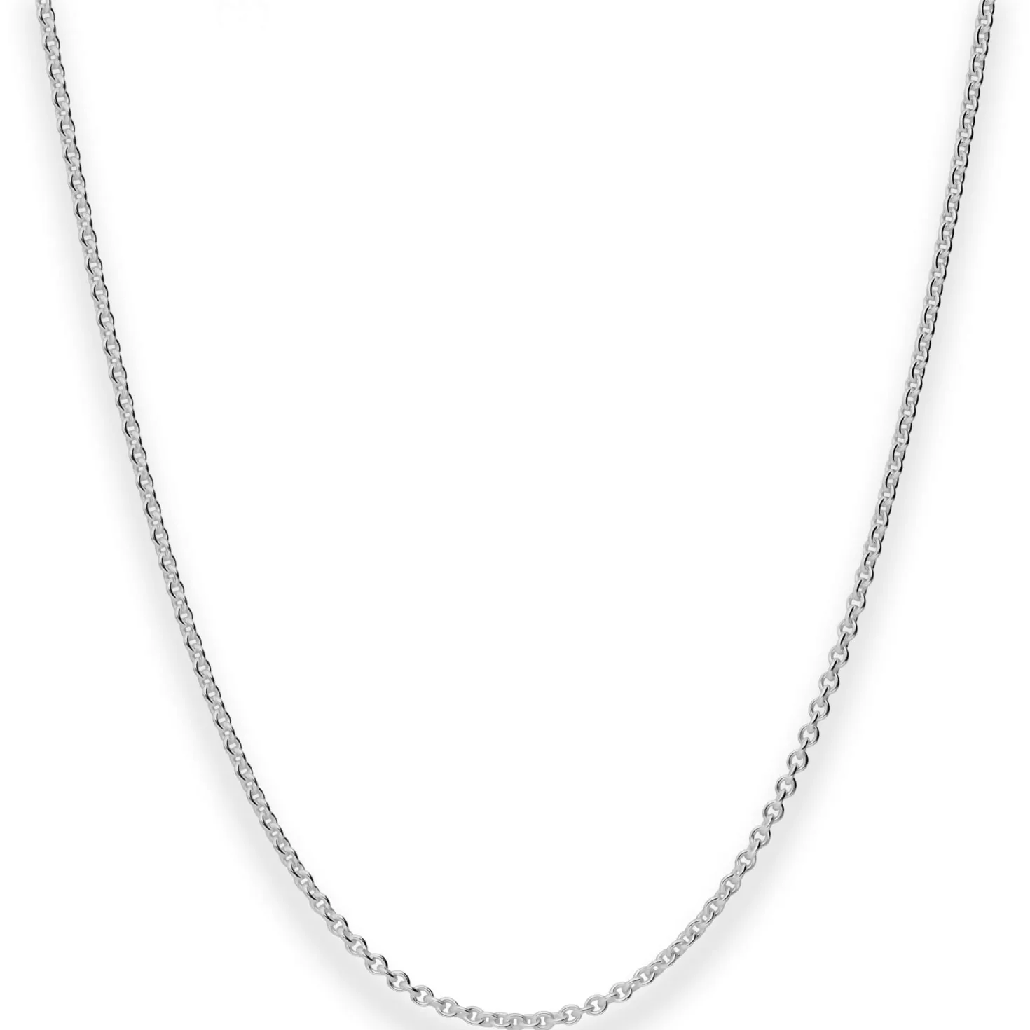 2mm Rund-Ankerkette Silberkette Collier Halskette aus 925 Silber rhodiniert 55cm