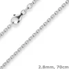 2,8mm Rund-Ankerkette Silberkette Collier Halskette aus 925 Silber 70cm