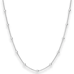 1,3mm Rund-Ankerkette Silberkette Collier Kugel Halskette aus 925 Silber 50cm