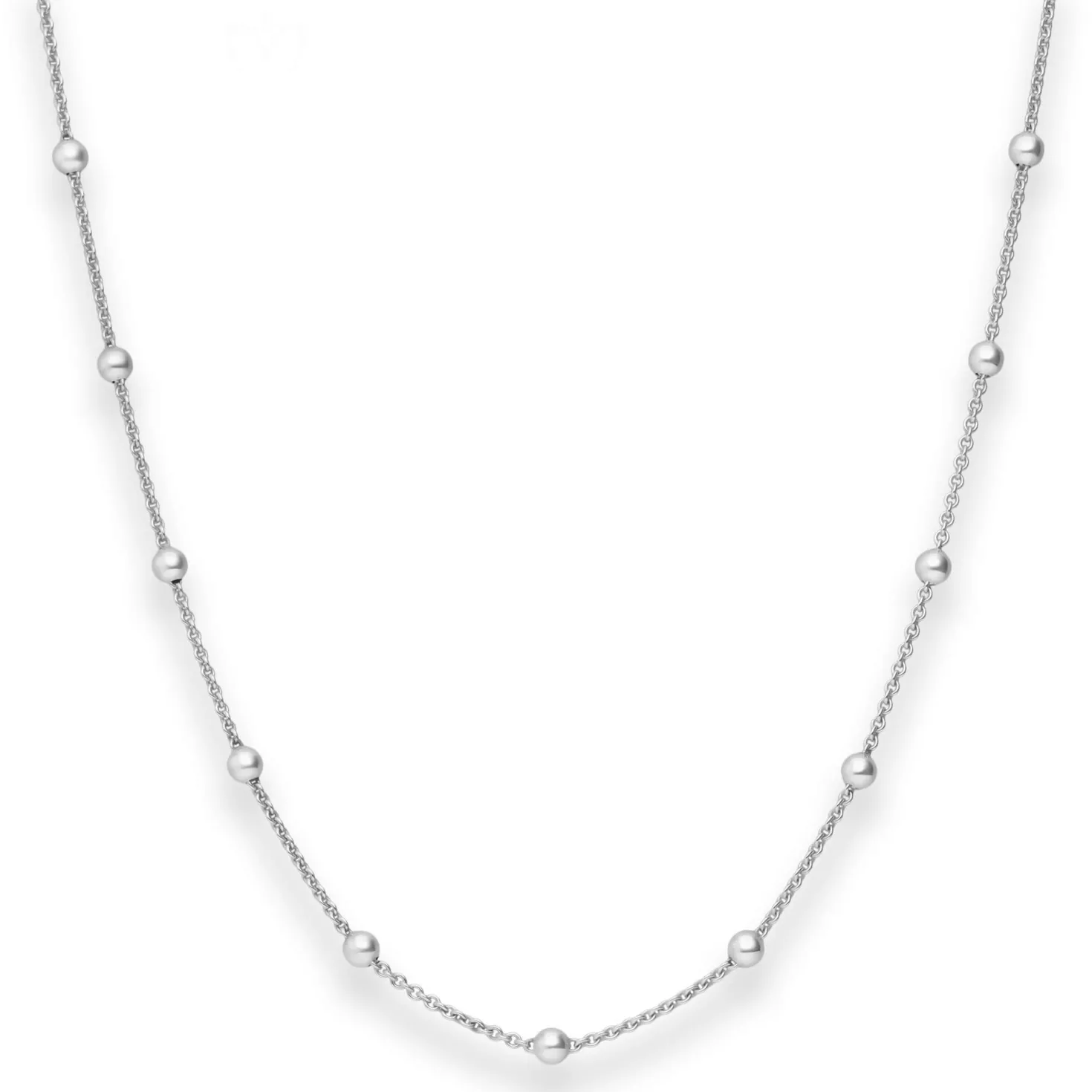 1,3mm Rund-Ankerkette Silberkette Collier Kugel Halskette aus 925 Silber 50cm
