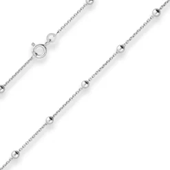 1,3mm Rund-Ankerkette Silberkette Collier Kugel Halskette aus 925 Silber 60cm