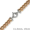 11,5mm Rundpanzer Armband Armkette 585 Gold Rotgold & Weißgold, 19cm